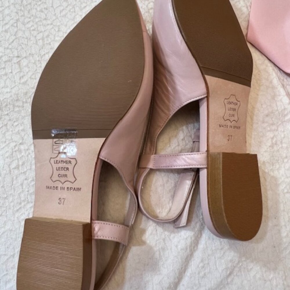 BRAND NEW Sargasso and Grey Slingback Flats/Shoes -Pink Leather-Size 37 W 6 1/2W - Picture 6 of 6